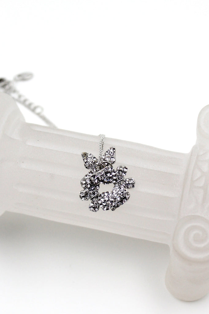 fashion butterfly crystal earring necklace set