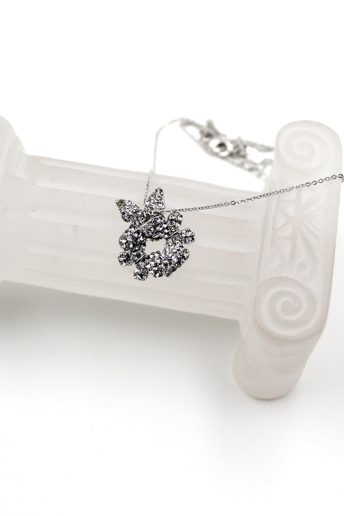 fashion butterfly crystal necklace earrings set