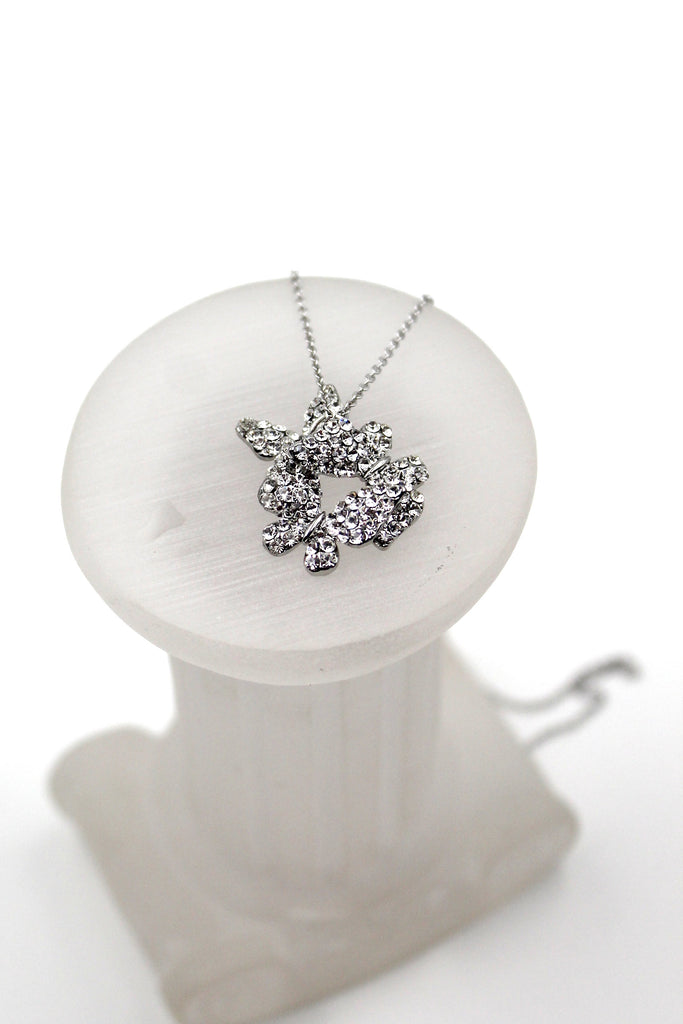 fashion butterfly crystal earring necklace set