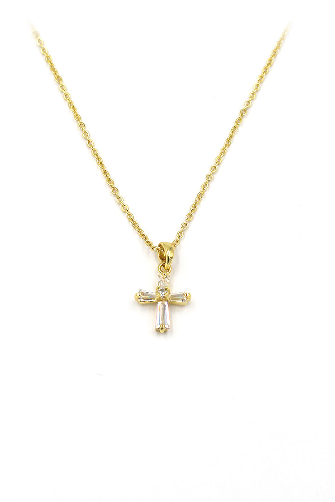 fashion mini cross gold earrings necklace set