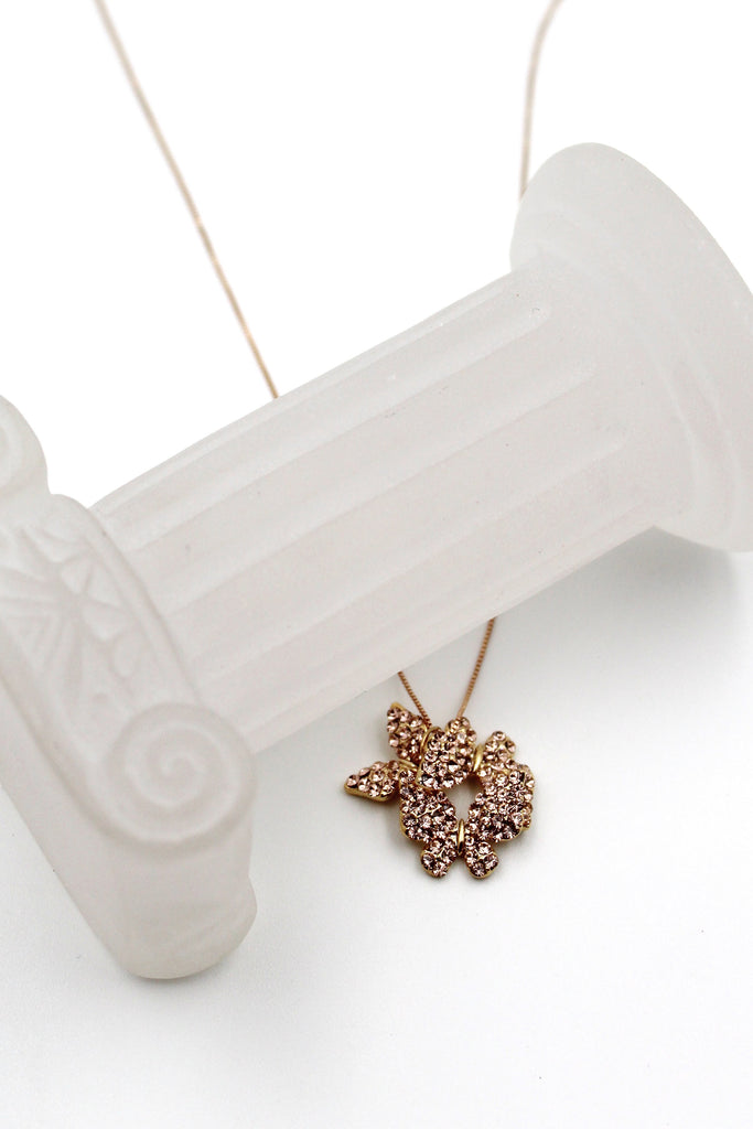 fashion butterfly crystal necklace earrings set
