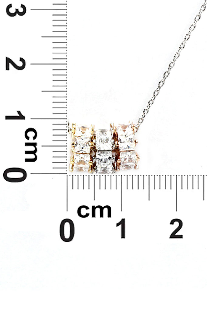 fashion tricolor small circle pendant necklace