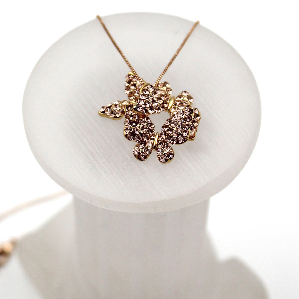 fashion butterfly crystal earring necklace set