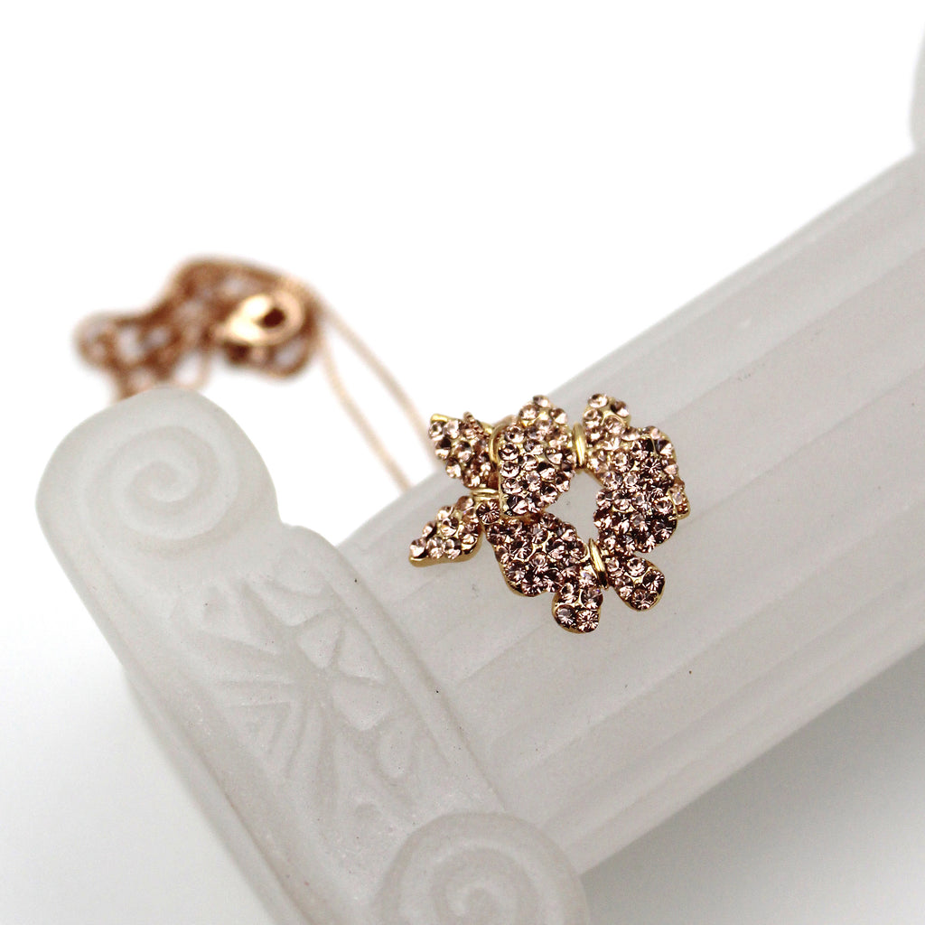 fashion butterfly crystal earring necklace set