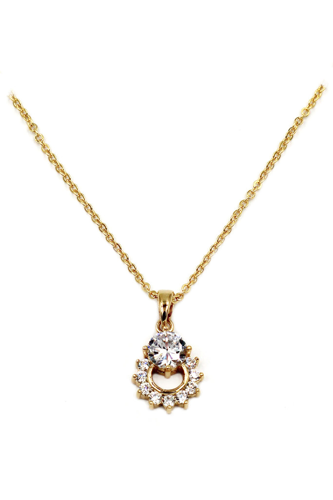 luxury crystal gold necklace earrings set