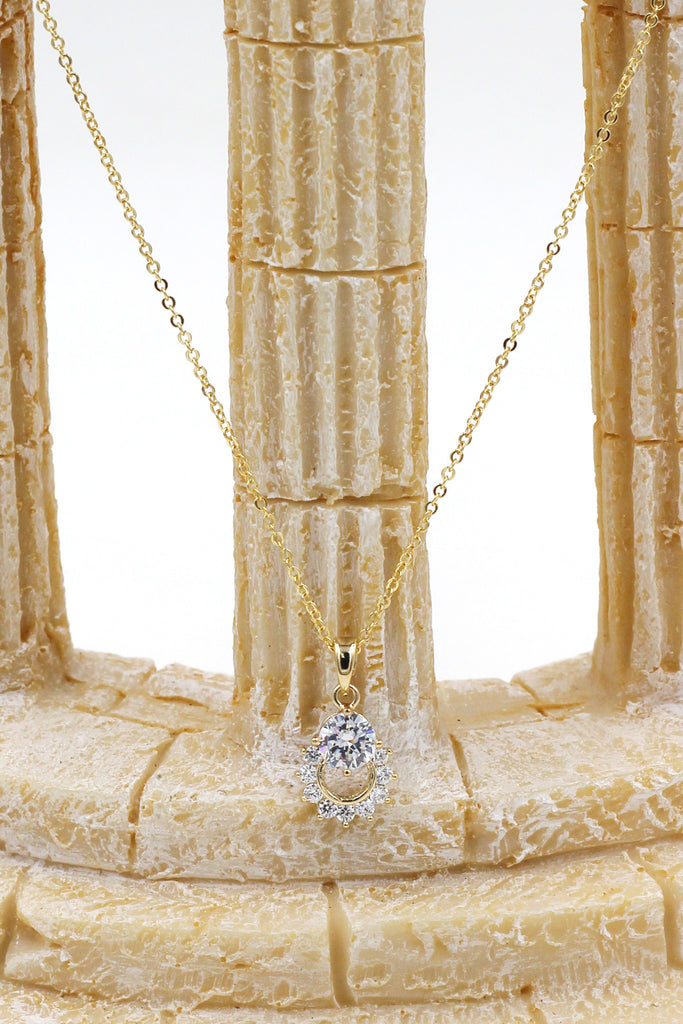 luxury crystal gold necklace earrings set