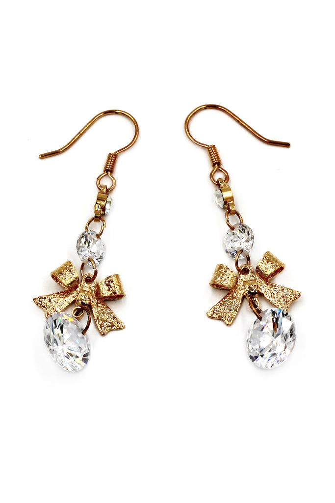 fashion pendant bow crystal earrings