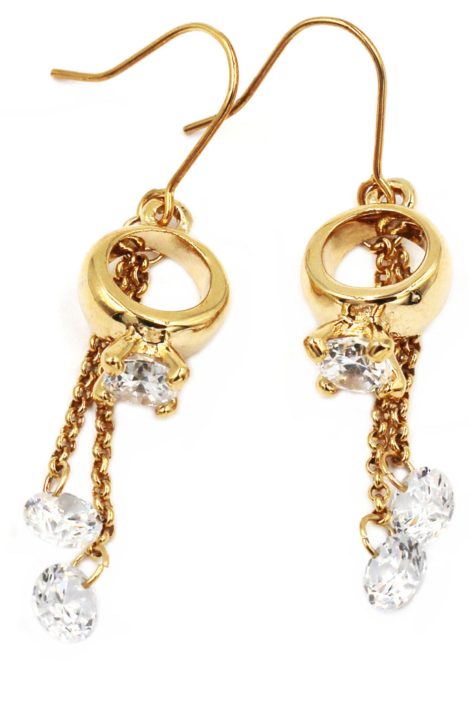 little pendant ring crystal earrings