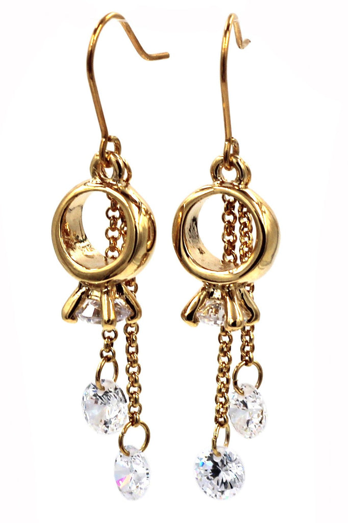 Square Brand Crystal Ring Necklace Earrings Set