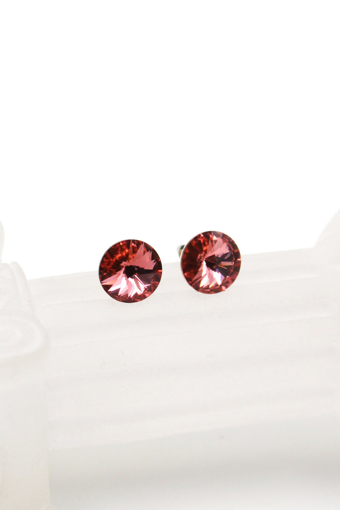 elegant round crystal earrings