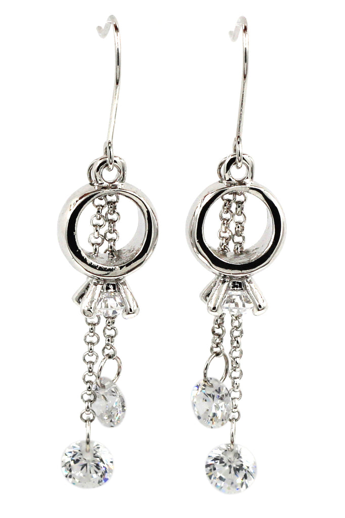 little pendant ring crystal earrings