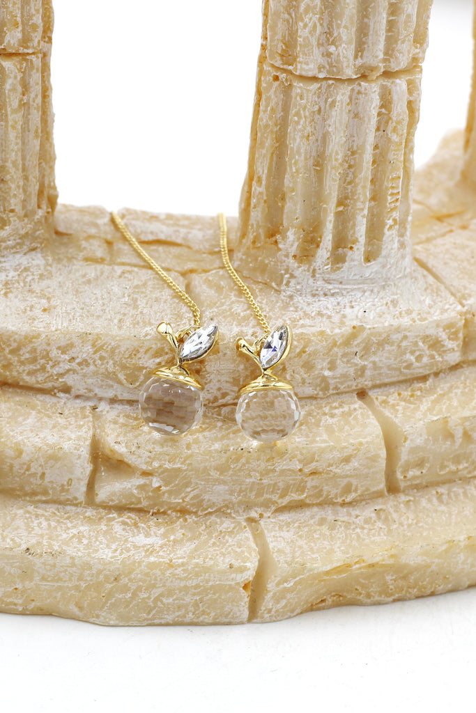 delicate small apple crystal earrings