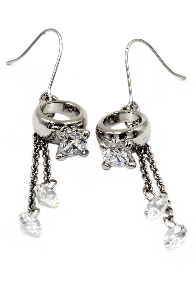 little pendant ring crystal earrings