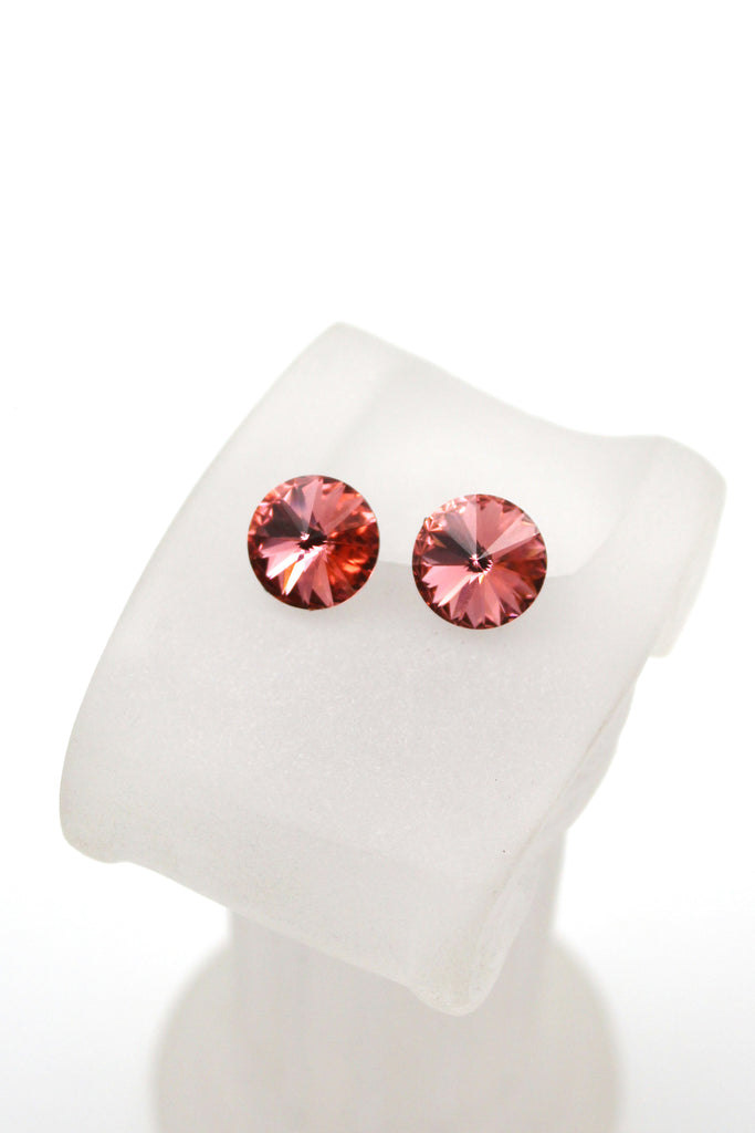 elegant round crystal earrings