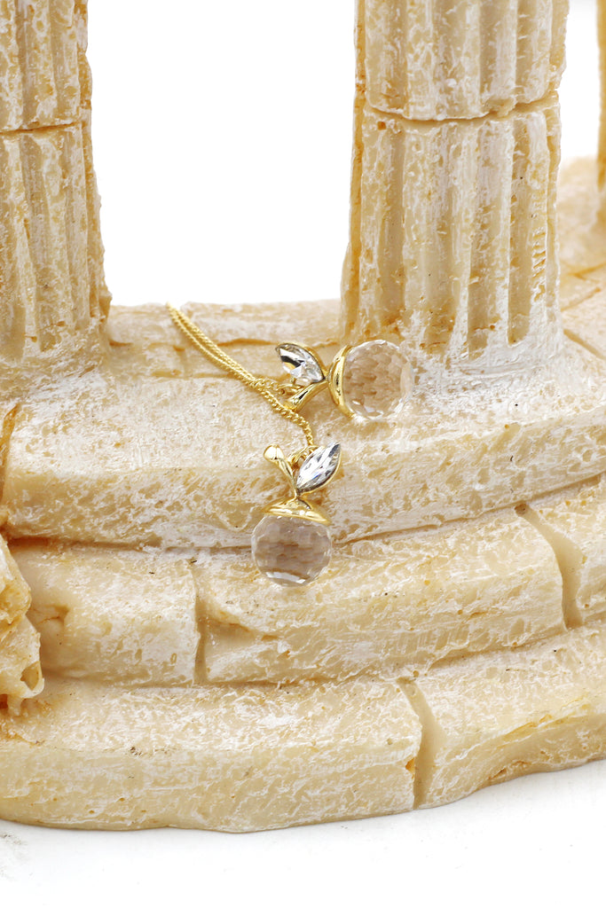 delicate small apple crystal earrings