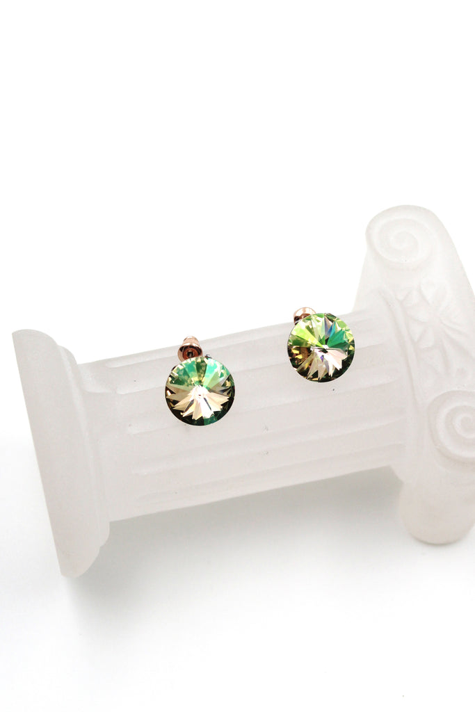 elegant round crystal earrings