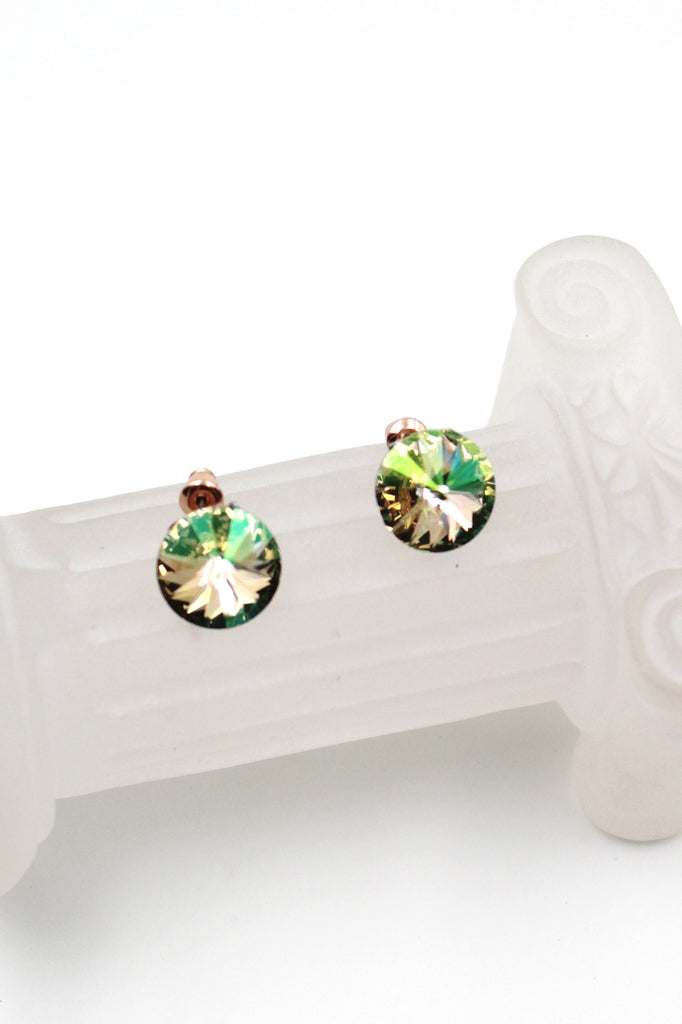 elegant round crystal earrings