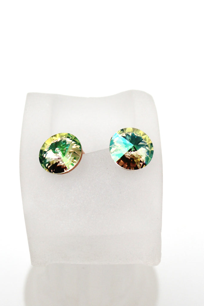 elegant round crystal earrings