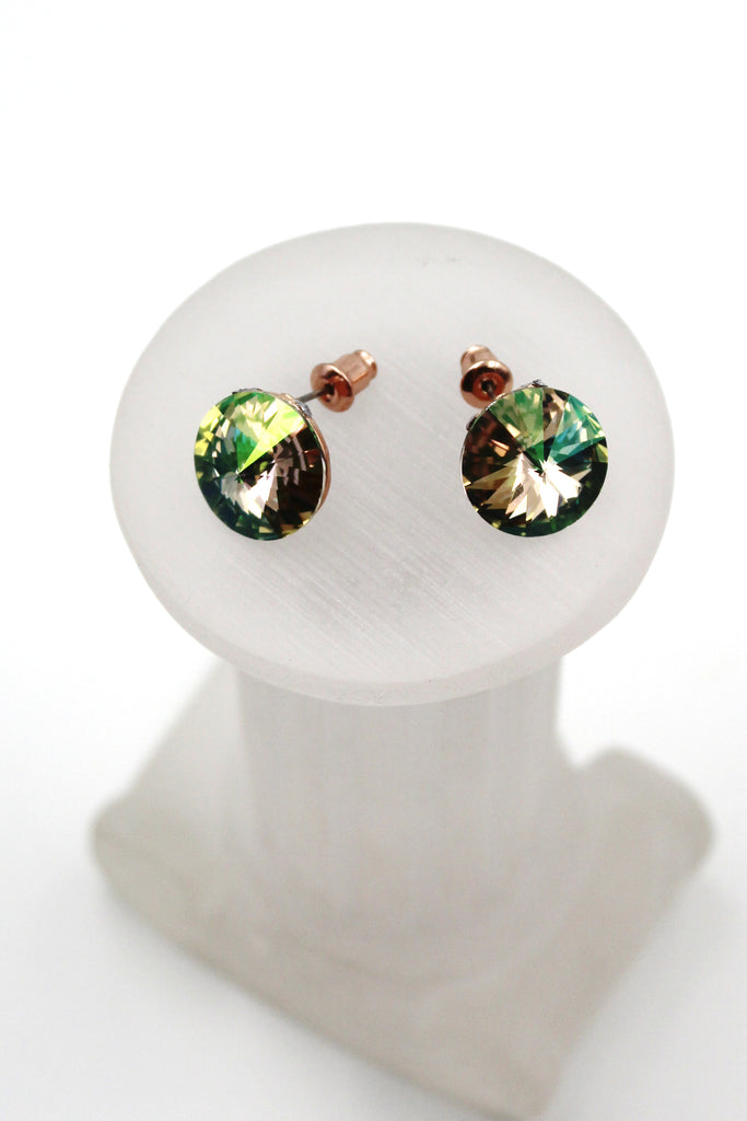 elegant round crystal earrings