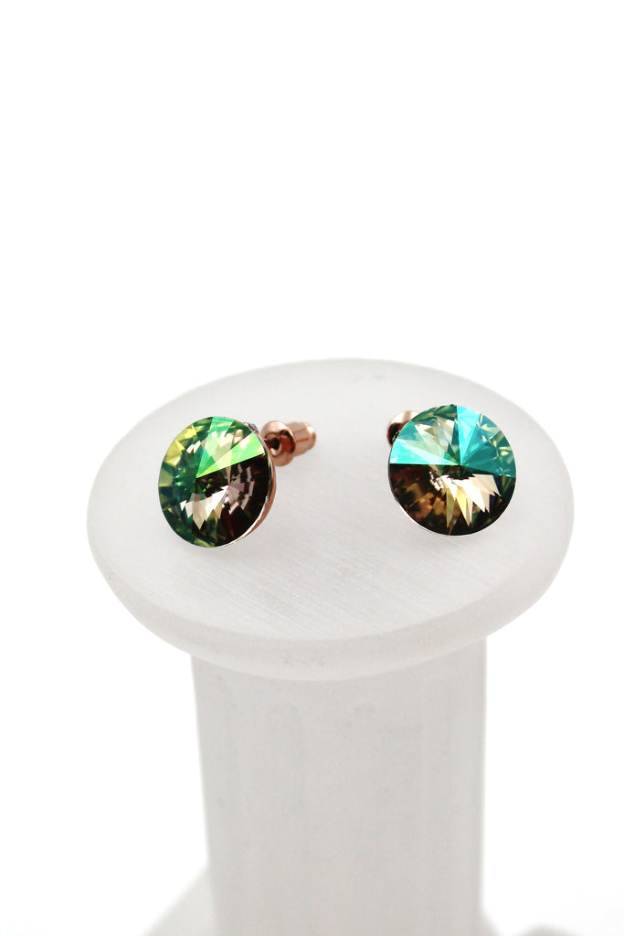 elegant round crystal earrings