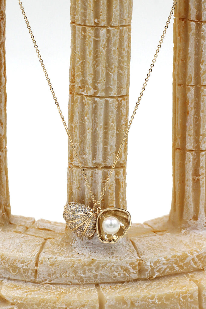 fashion pearl necklace earrings set