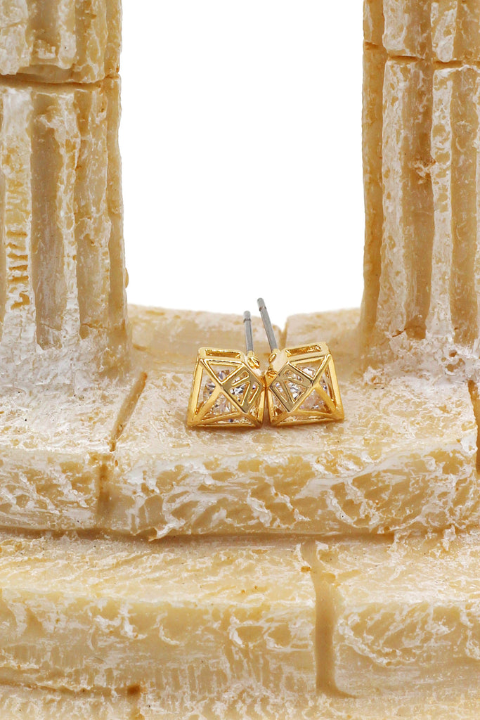 mini triangle stud earrings