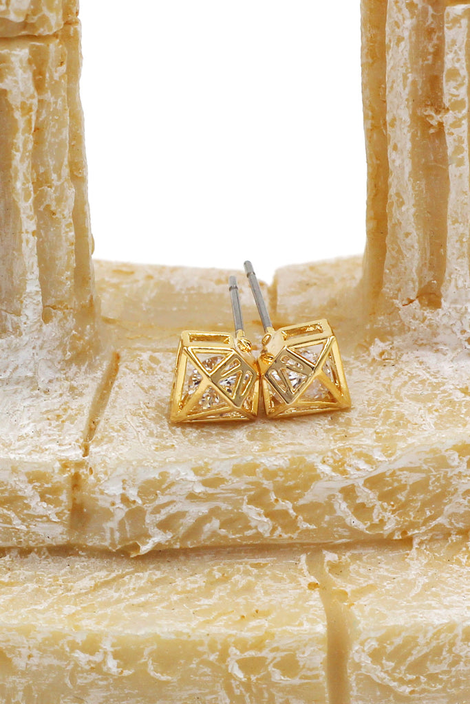 mini triangle stud earrings