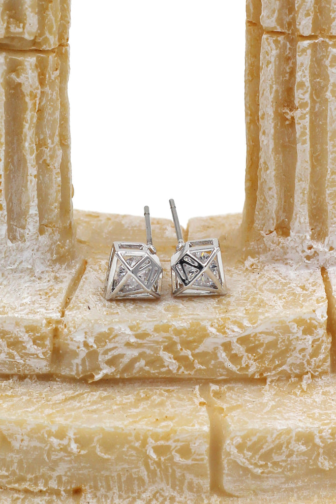 mini triangle stud earrings