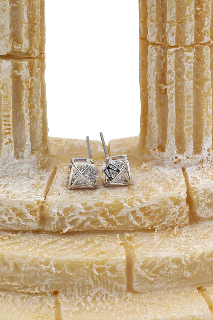 mini triangle stud earrings