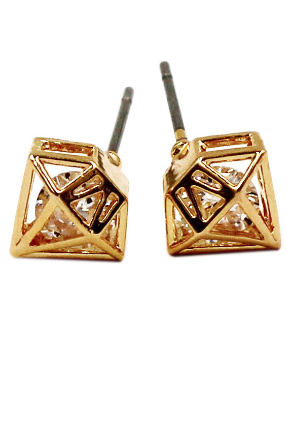 mini triangle stud earrings