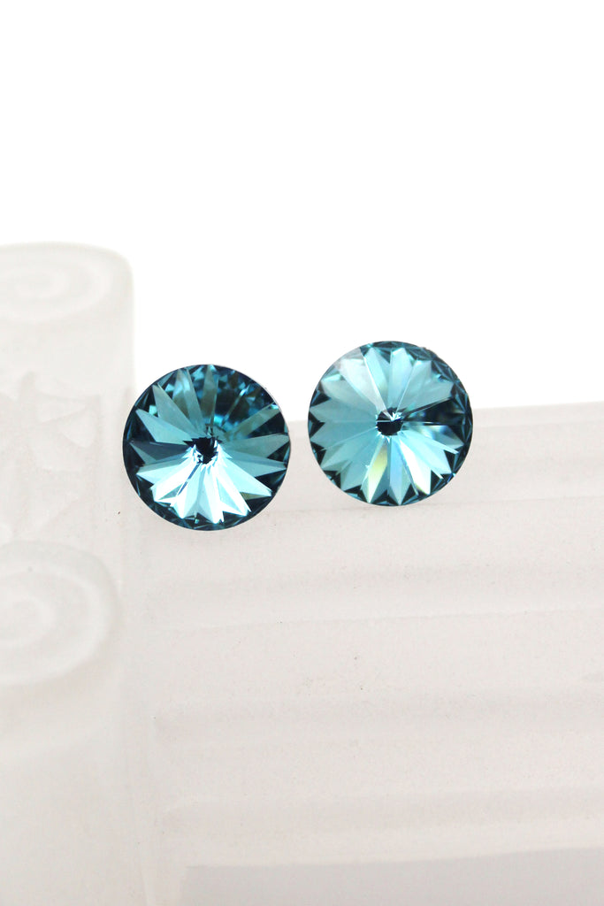 elegant round crystal earrings
