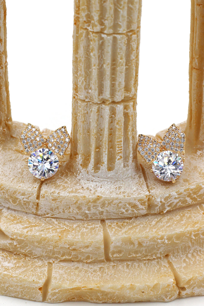 big bow crystal earrings