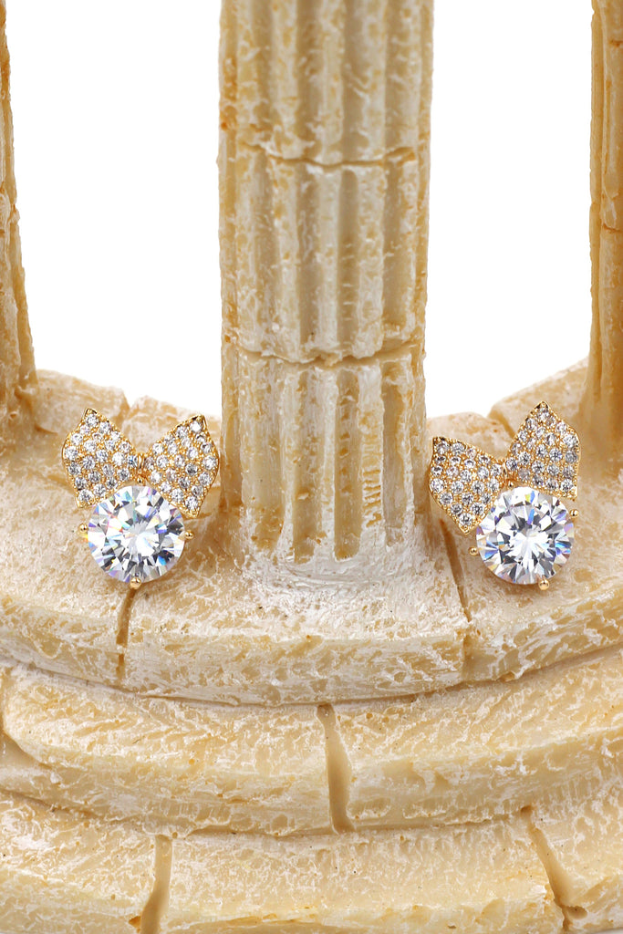 big bow crystal earrings