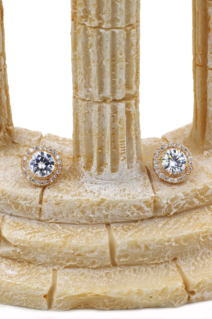 fashion golden shining crystal necklace earrings set