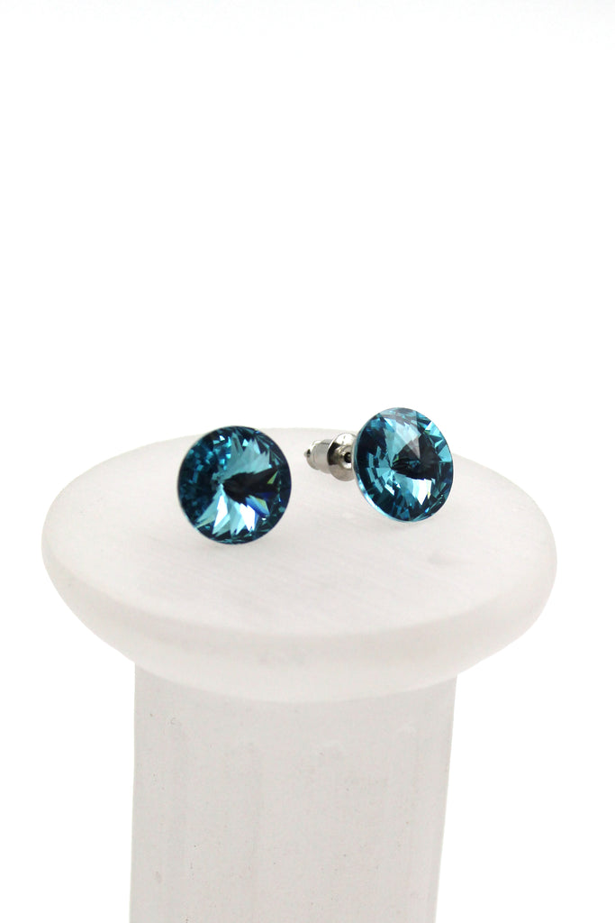 elegant round crystal earrings
