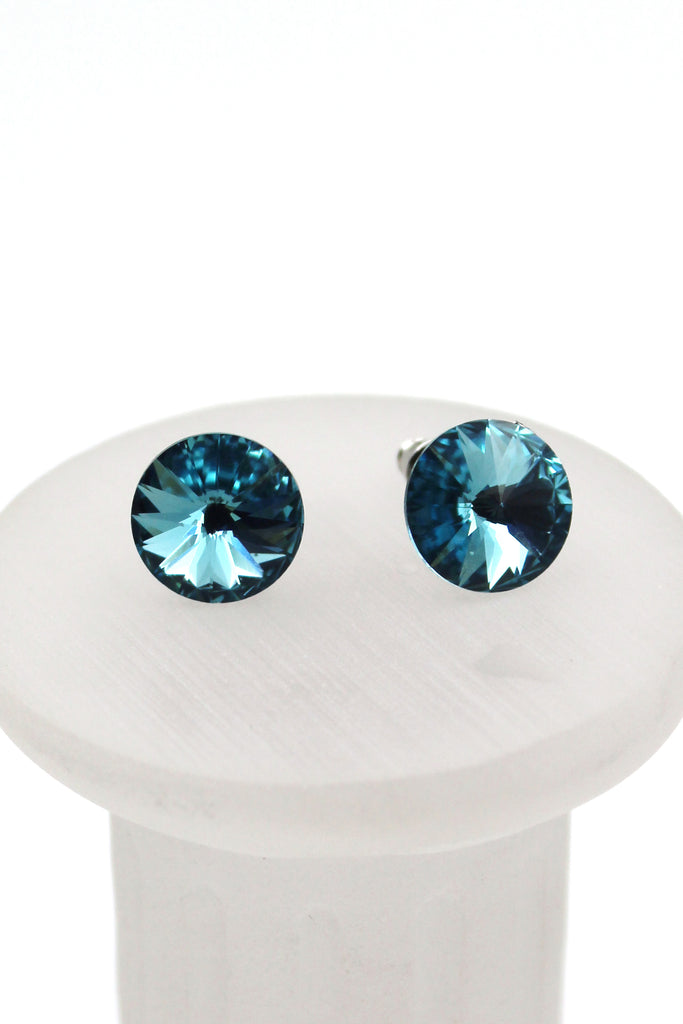 elegant round crystal earrings