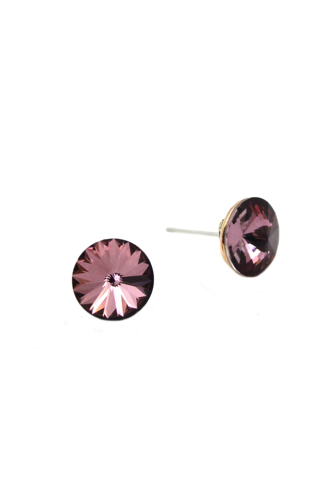 elegant round crystal earrings