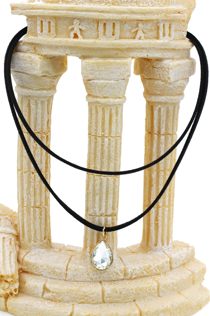fashion double-chain pendant drop crystal choker