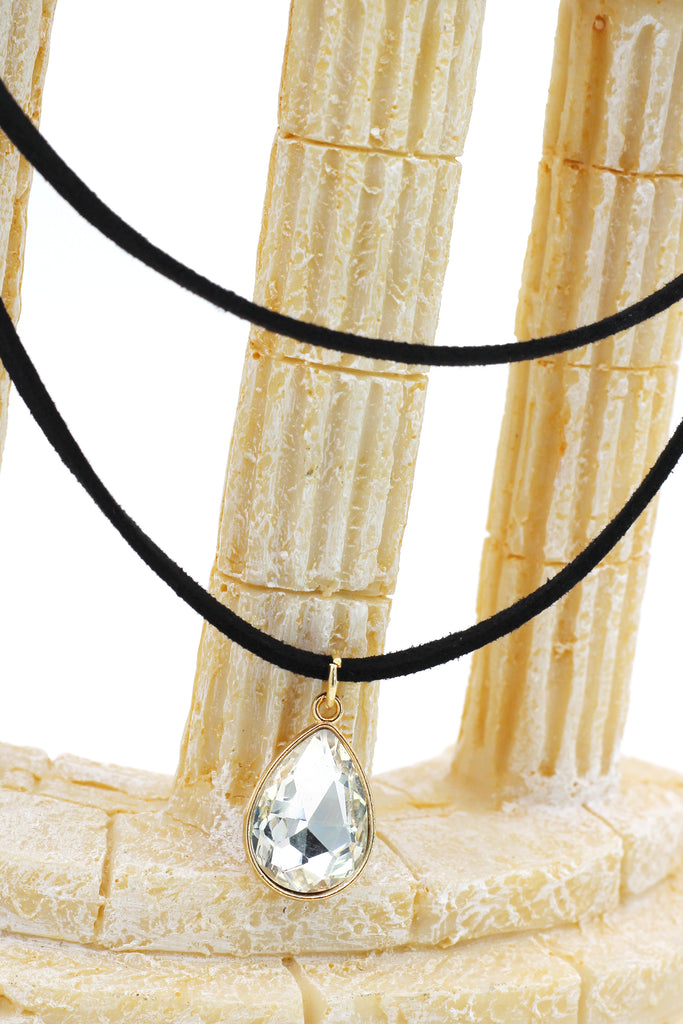 fashion double-chain pendant drop crystal choker