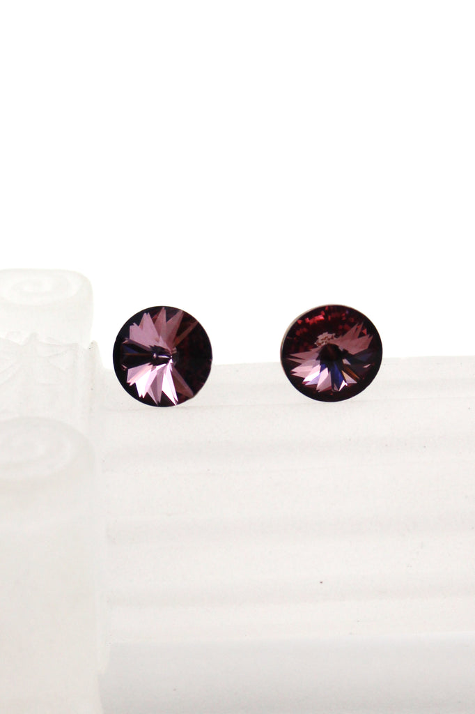 elegant round crystal earrings