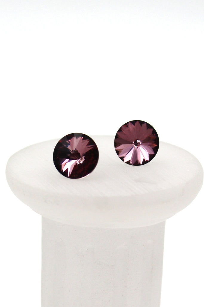 elegant round crystal earrings
