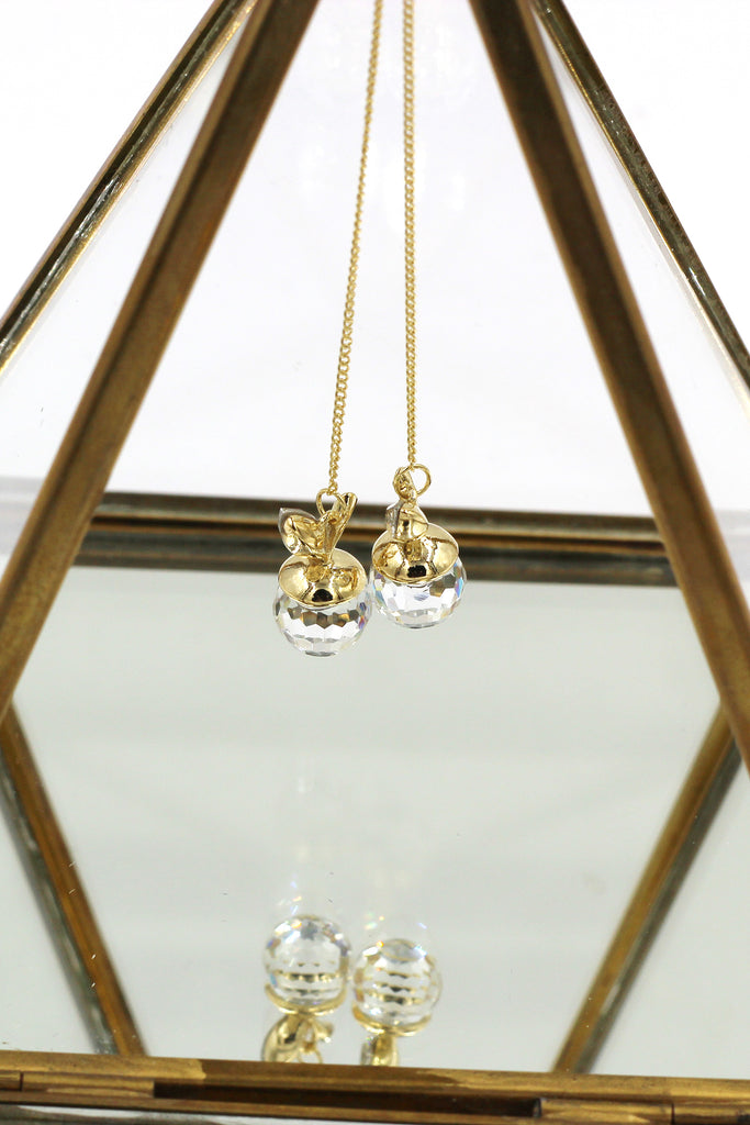 delicate small apple crystal earrings
