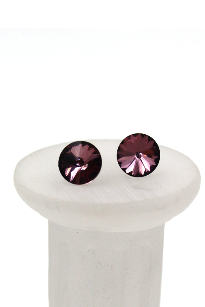 elegant round crystal earrings