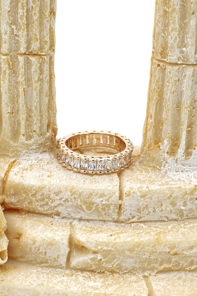 fashion lined crystal earrings ring set
