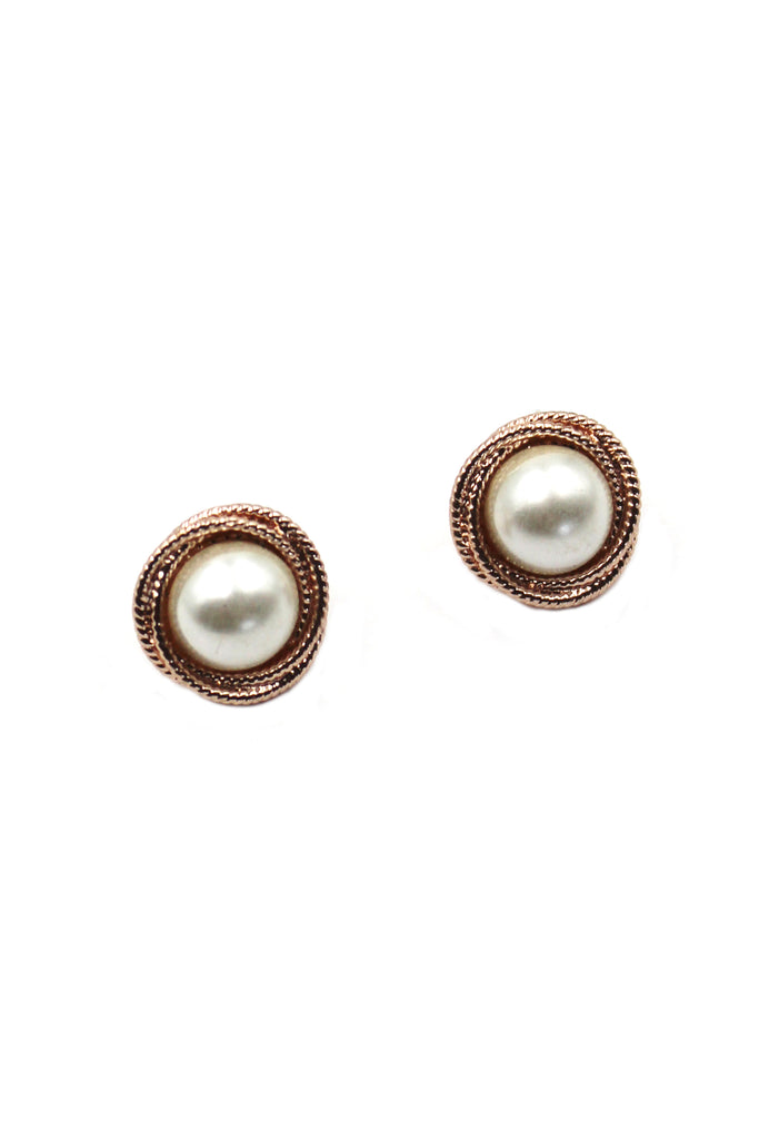 elegant gold pearl crystal earrings