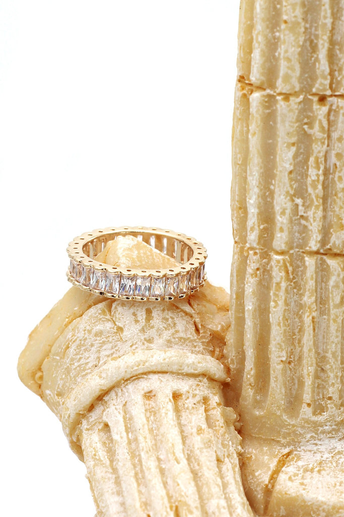 fashion lined crystal earrings ring set