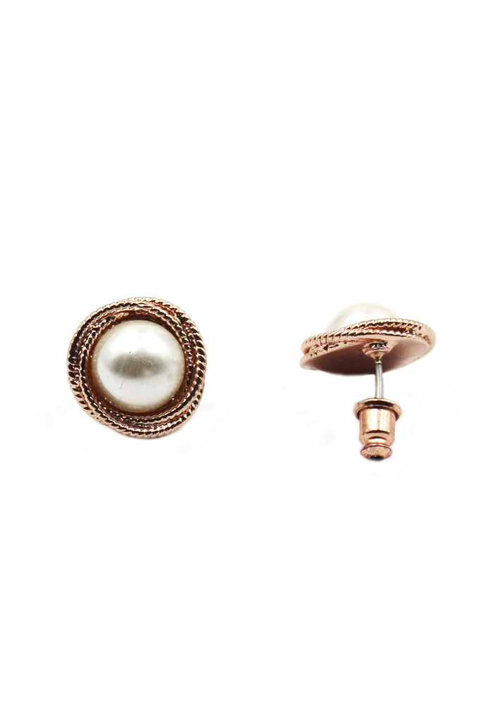elegant gold pearl crystal earrings