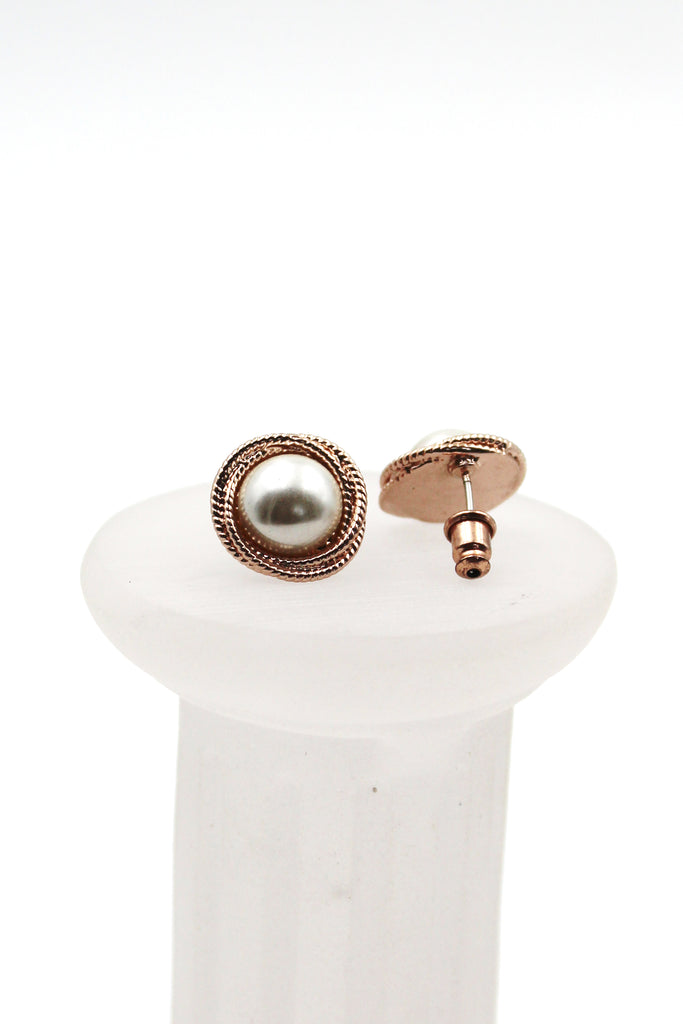 elegant gold pearl crystal earrings