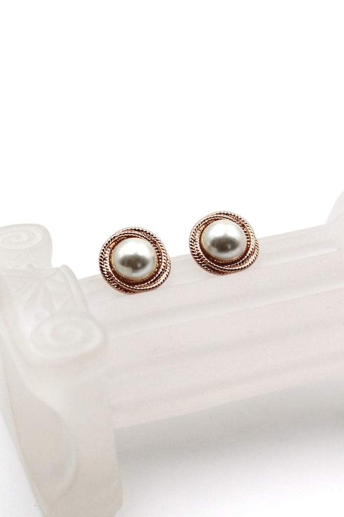 elegant gold pearl crystal earrings