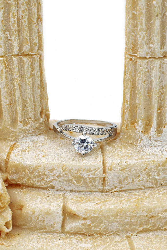 four prong crystal ring necklace set